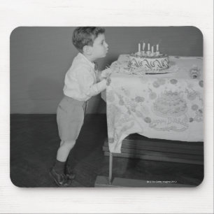 Boy Blowing Out Candles Mouse Mat