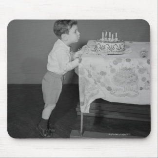 Boy Blowing Out Candles Mouse Mat