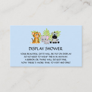 Boy Blue Baby Shower Display Shower Insert Safari