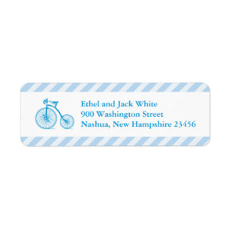 Boy Blue Bicycle Baby Shower Return Address Labels
