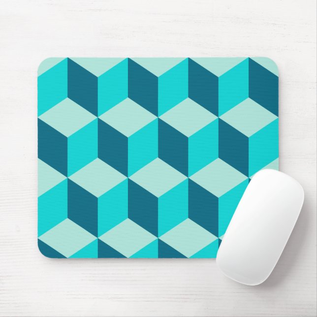 Boy Blue Building Blocks Seamless Pattern Mouse Mat (With Mouse)