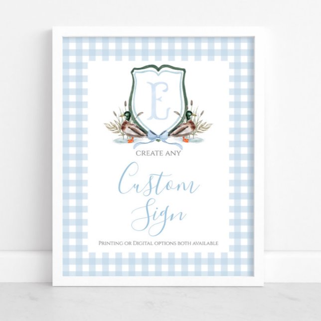Boy Blue Duck Baby Shower Custom Sign (Creator Uploaded)