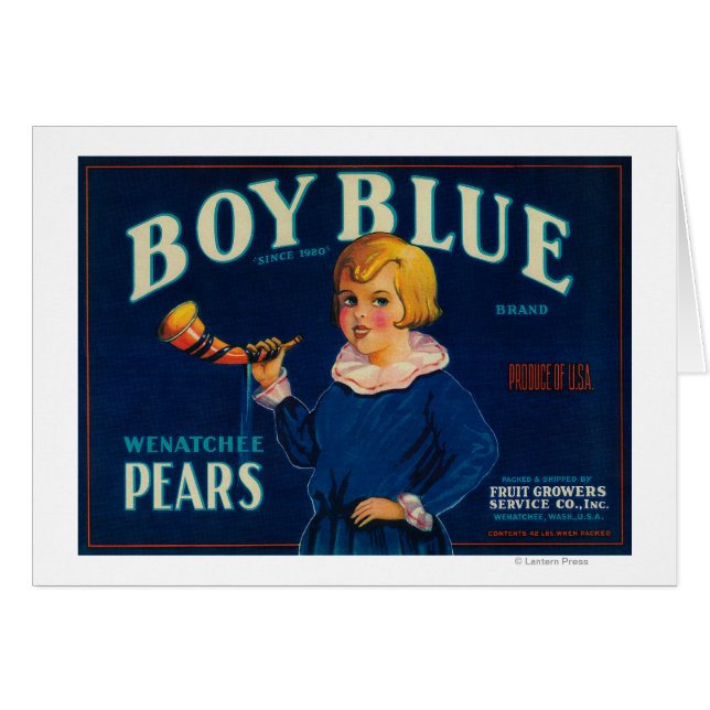 Boy Blue Pear Crate Label (Front Horizontal)