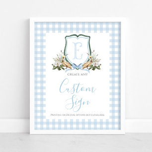 Boy Blue Pelican Baby Shower Custom Sign