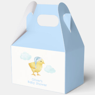 Boy Blue Sky Cloud Little Chicken Baby Shower Favour Box