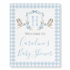 Boy Blue Stork Baby Shower Preppy Southern