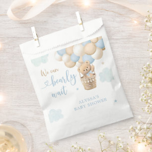 Boy Blue Teddy Bear Hot Air Balloon Baby Shower Favour Bags