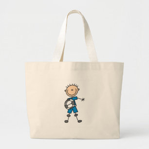 Boy Blue Uniform Soccer Large Tote Bag