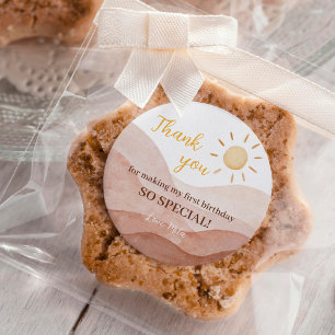 Boy Boho Little Sunshine Birthday Sticker Labels