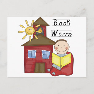 Boy Book Worm Tshirts and Gifts Postcard