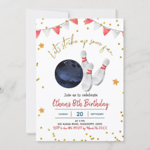 Boy Bowling Birthday Invitation