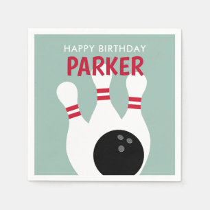 Boy Bowling Birthday Party Napkin