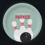 Boy Bowling Birthday Party  Paper Plate<br><div class="desc">Boy Bowling Birthday Party paper plates features cute bowling illustrations.</div>