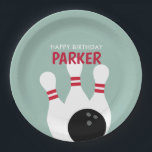 Boy Bowling Birthday Party  Paper Plate<br><div class="desc">Boy Bowling Birthday Party paper plates features cute bowling illustrations.</div>