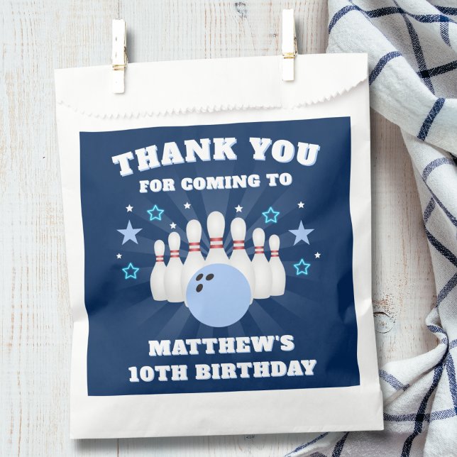 Boy Bowling Birthday Thank You Favour Bags (Creator Uploaded)