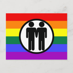 Boy + Boy Rainbow Postcard