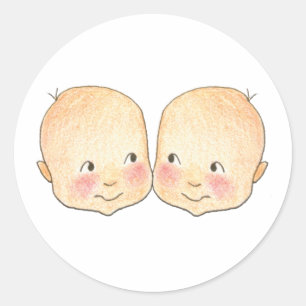 Boy Boy Twins Graphic Classic Round Sticker