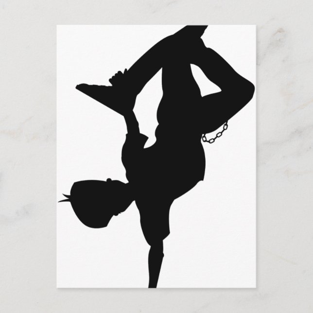 Boy Break Dancer Silhouette Postcard (Front)