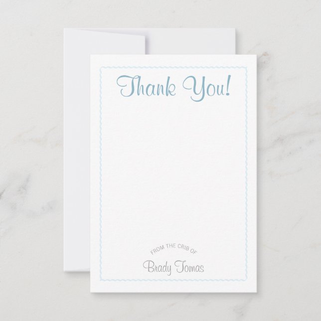 Boy Bubbles Baby Shower Thank You Card (Front)