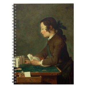 Boy Building a Castle of Cards (oil on canvas) Notebook