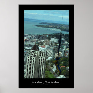Boy Bungee Jumping from Sky Tower Poster