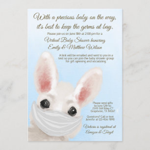 Boy Bunny Rabbit Mask Online Drive By Baby Shower Invitation