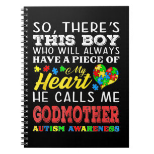 boy, call, godmother, autism, awareness,   notebook
