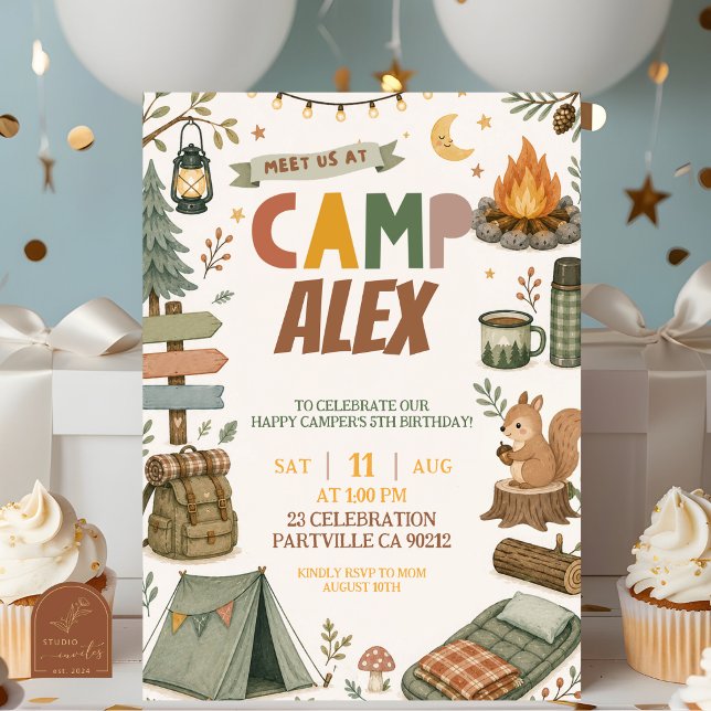 Boy Camping Theme Any Age Birthday Invitation (Creator Uploaded)
