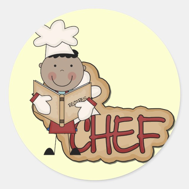Boy Chef - African American Tshirts and Gifts Classic Round Sticker (Front)