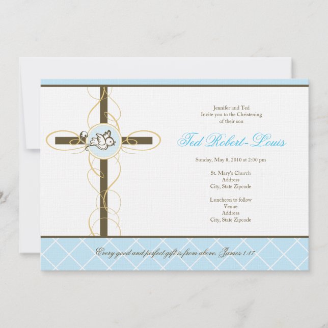 Boy Christening/Baptism Invitation (Front)