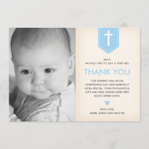 Boy Christening/Baptism Thank You Card