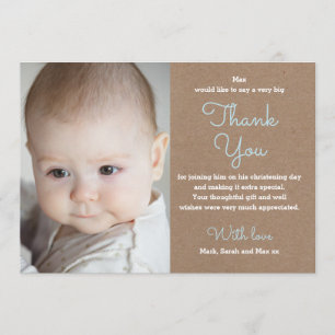 Boy Christening/Baptism Thank You Card