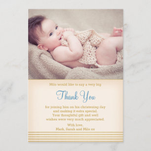Boy Christening/Baptism Thank You Card
