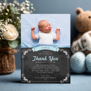 Boy Christening/Baptism Thank You Card