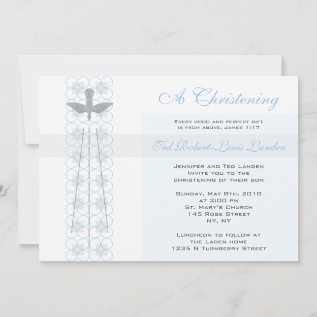 Boy Christening  Invitation (Front)