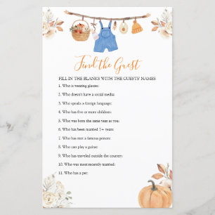 Boy Clothes Pumpkin Baby Shower Find The Guest