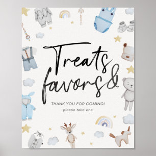 Boy Clothes Stars Baby Shower Treats & Favours Sig Poster