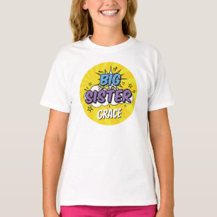 Boy Comic Book Superhero Baby Shower Big Sister T-Shirt
