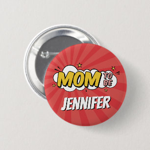 Boy Comic Book Superhero Baby Shower Mum 6 Cm Round Badge