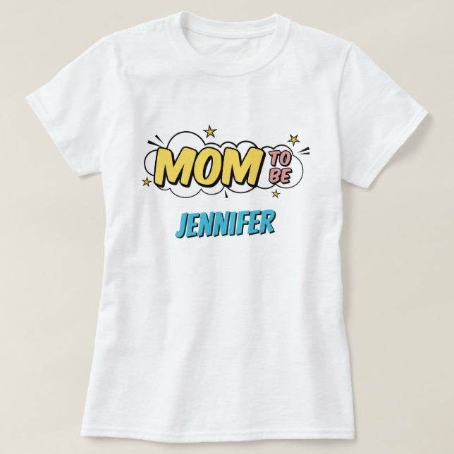 Boy Comic Book Superhero Baby Shower Mum T-Shirt (Design Front)