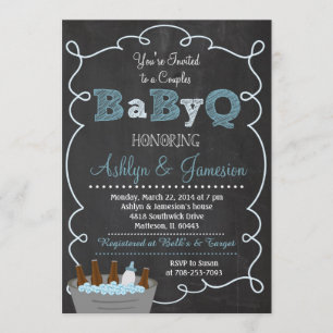 Boy Couples BabyQ BBQ Baby Shower Invitation