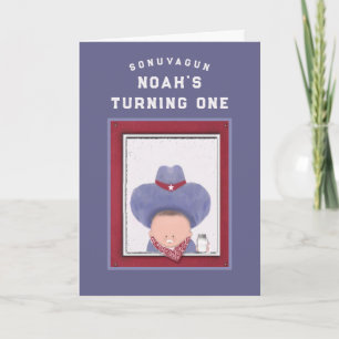 Boy Cowboy 1st Birthday Card