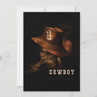 Boy Cowboy Birthday Invitation, Editable My 1st In Invitation