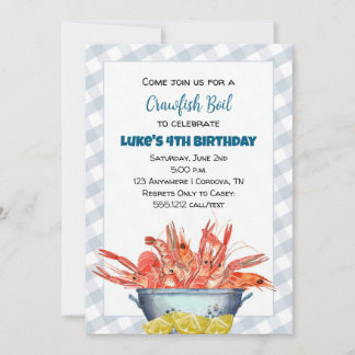 Boy Crawfish Boil Birthday Invitation