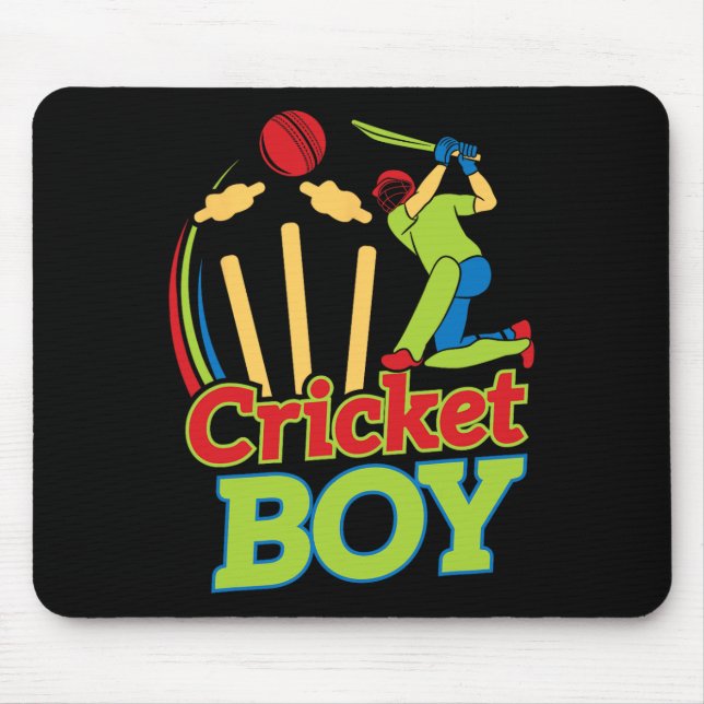 Boy Cricket Player Design For Athletes - Cricket G Mouse Mat (Front)