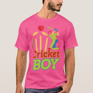 Boy Cricket Player For Athletes Cricket Game Lover T-Shirt