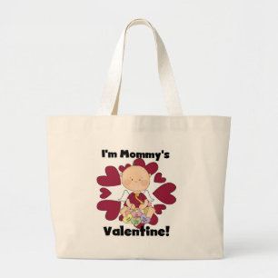 Boy Cupid Mummy's Valentine Tshirts Large Tote Bag