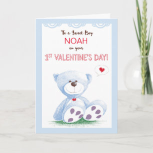 Boy Customisable Personalise Name, 1st Valentine's Holiday Card