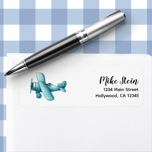 Boy Cute Blue Aeroplane Travel Kids Birthday Custo