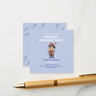 Boy Cute Detective Birthday Invitation